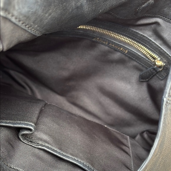 JOELLE HAWKENS LADIES BLACK LEATHER GOLD STUD HOBO BAG-AWESOME! - Picture 6 of 16